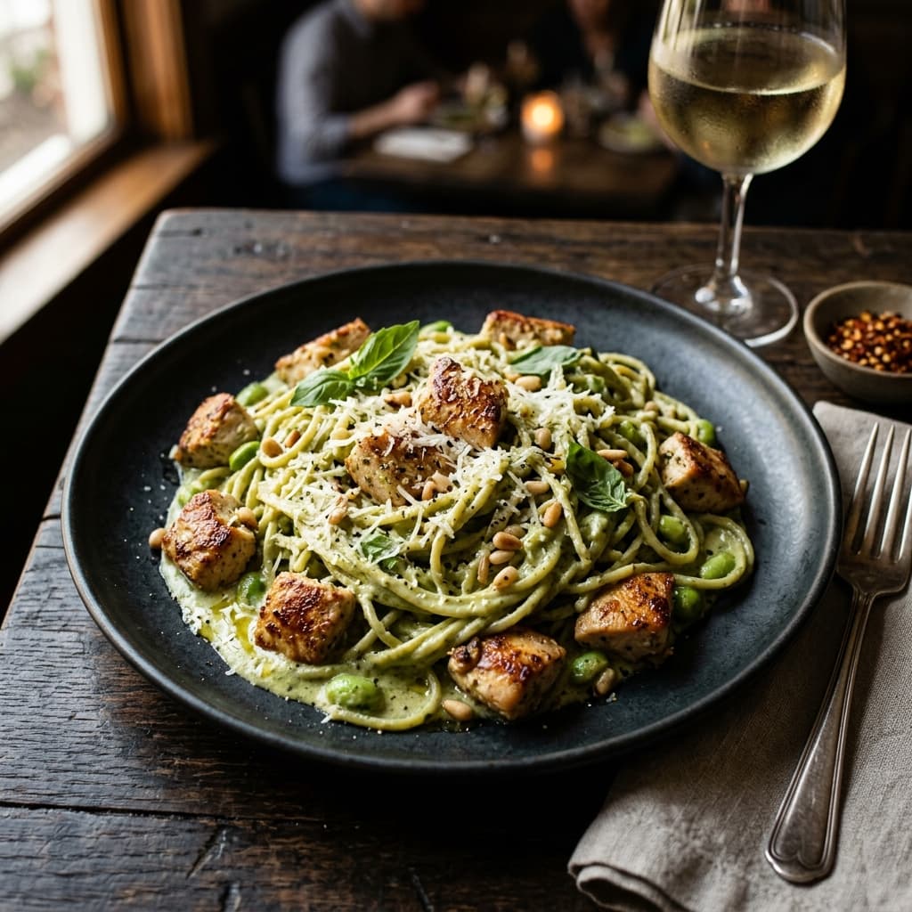 Creamy Chicken Pesto Pasta