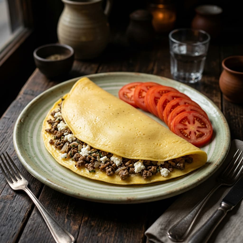Peppered Beef Omelette