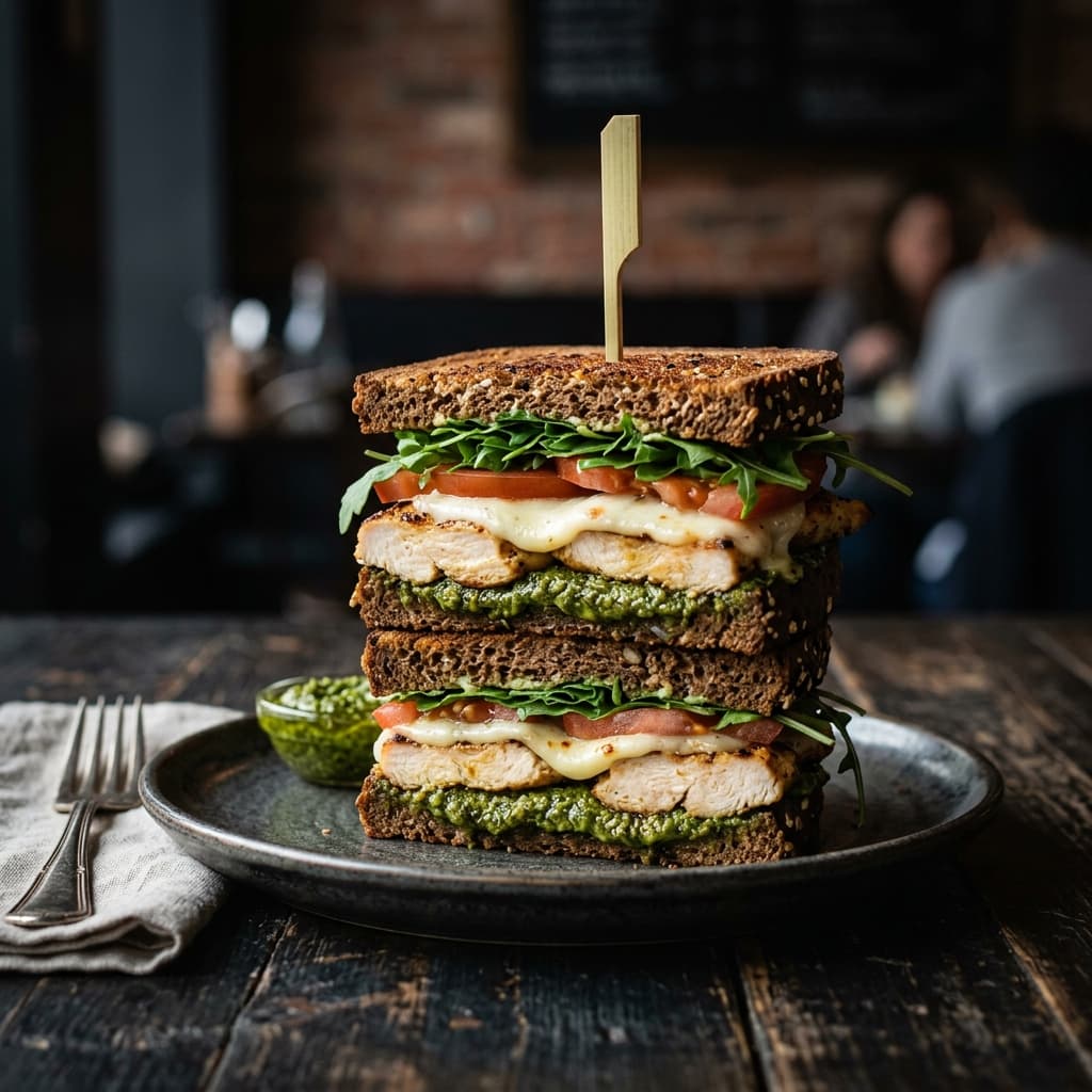 Lean Pesto Chicken Toast