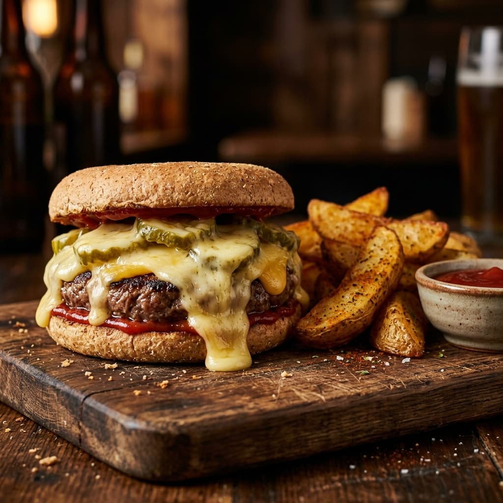 Oozing Cheeseburger & Wedges