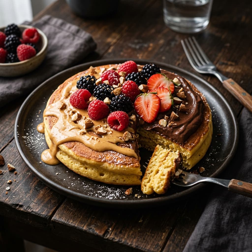 PB & Chocolate Berry Pancake